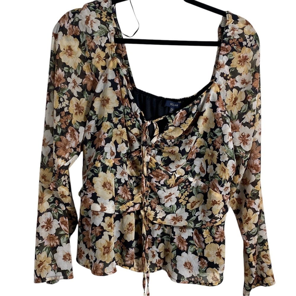 Eclair Floral Long sleeve top xxl